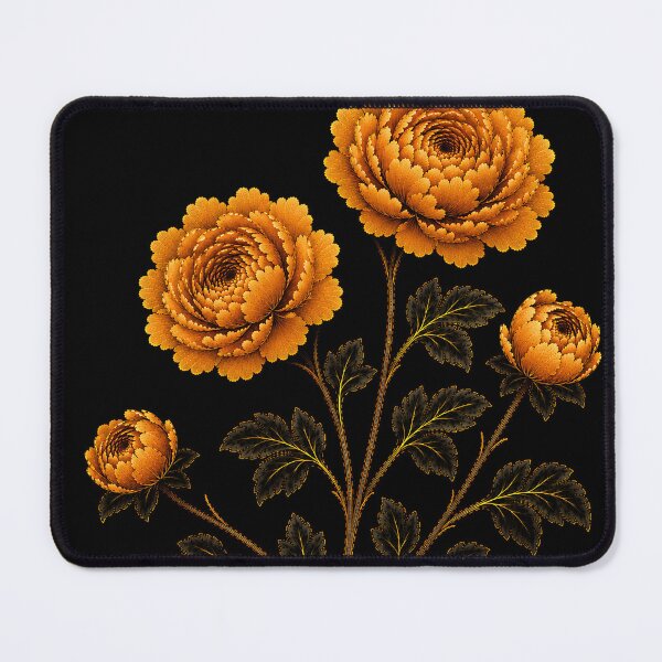 Item preview, Small Size Autumn Amber Peony Pair – Korean Folk Floral Art designed and sold by K-Tradition.