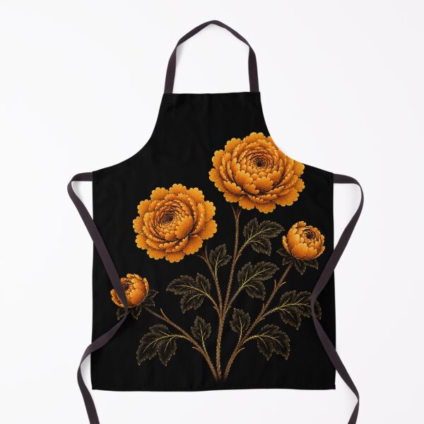 Item preview, Small Size Autumn Amber Peony Pair – Korean Folk Floral Art designed and sold by K-Tradition.