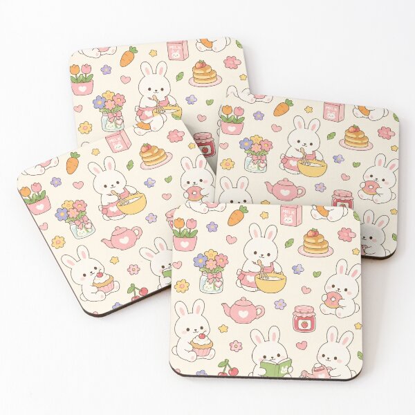 Item preview, Pastel Bunny Garden Bakery Pattern designed and sold by Soft Berry Studio.