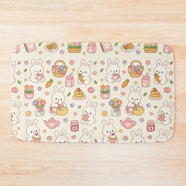 Item preview, Pastel Bunny Garden Bakery Pattern designed and sold by Soft Berry Studio.