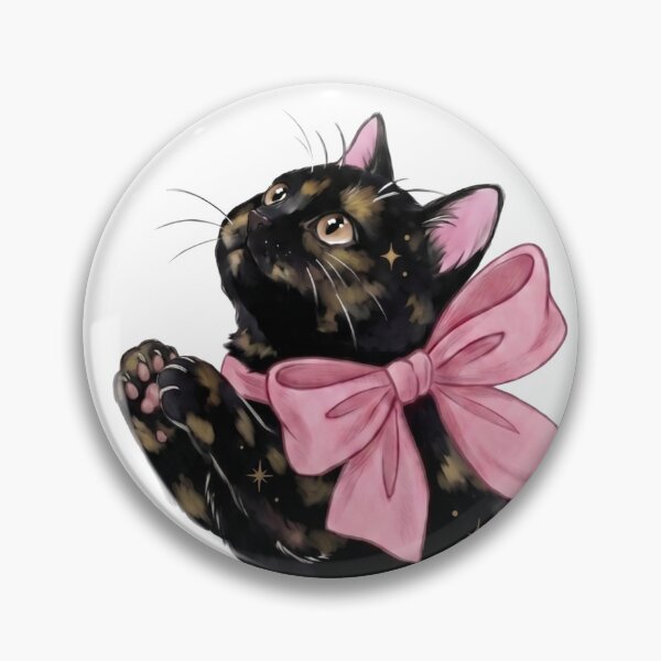 Item preview, Mystical Tortoiseshell Cat with Pink Bow and Stars designed and sold by Spiritualwall.