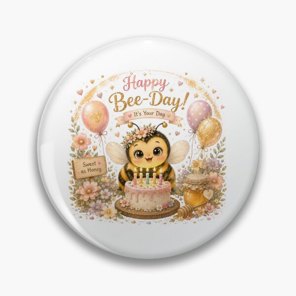 Item preview, Happy Bee Day Cute Birthday Bee Design | Sweet as Honey Kawaii Bee Cake Celebration designed and sold by Celebrate & Sparkle.