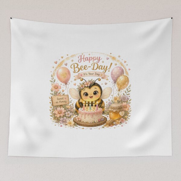 Item preview, Happy Bee Day Cute Birthday Bee Design | Sweet as Honey Kawaii Bee Cake Celebration designed and sold by Celebrate & Sparkle.