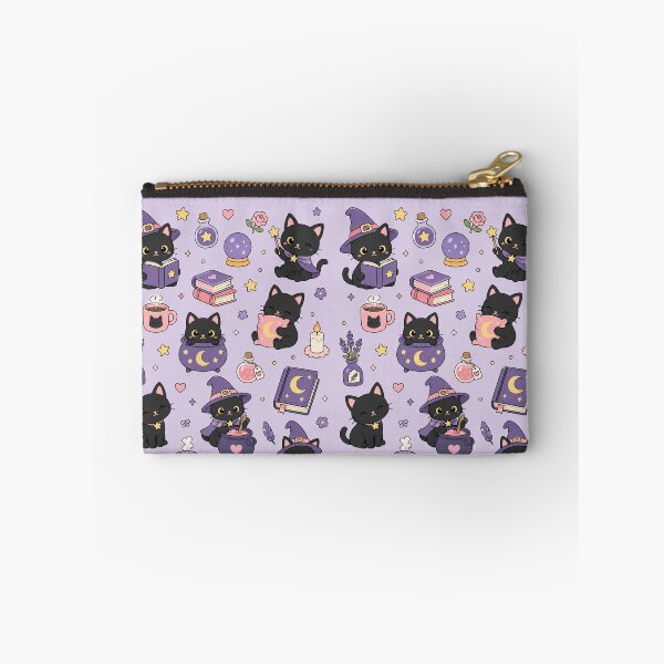 Item preview, Cute Witch Cat Halloween Pattern designed and sold by Soft Berry Studio.