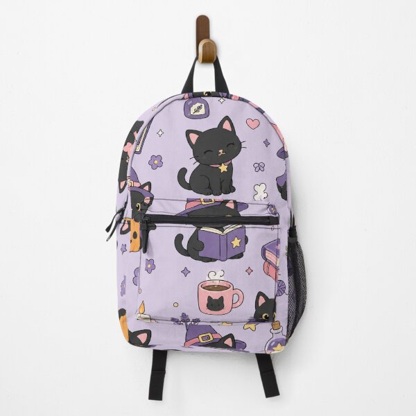 Item preview, Cute Witch Cat Halloween Pattern designed and sold by Soft Berry Studio.
