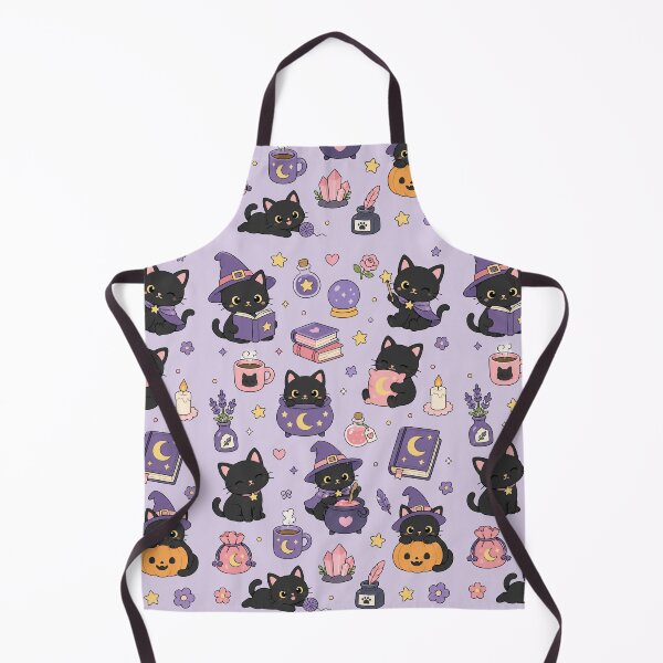 Item preview, Cute Witch Cat Halloween Pattern designed and sold by Soft Berry Studio.