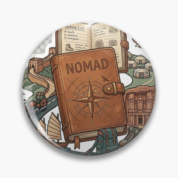 Item preview, Nomad Travel Journal Sticker - World Explorer Wanderlust Adventure designed and sold by venus-st.