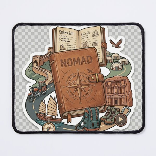 Item preview, Nomad Travel Journal Sticker - World Explorer Wanderlust Adventure designed and sold by venus-st.