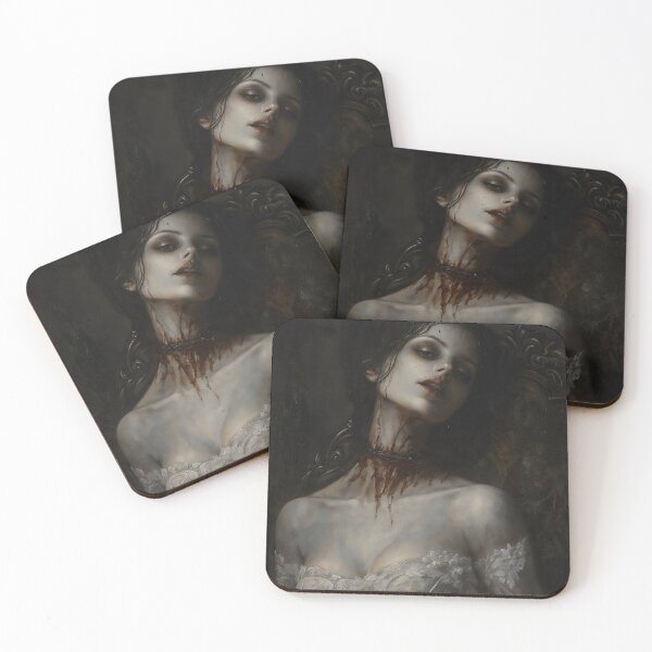 Item preview, Young Vampire Girl Gothic Lace Dress Dark Fantasy Art designed and sold by DarkHolyQueen.