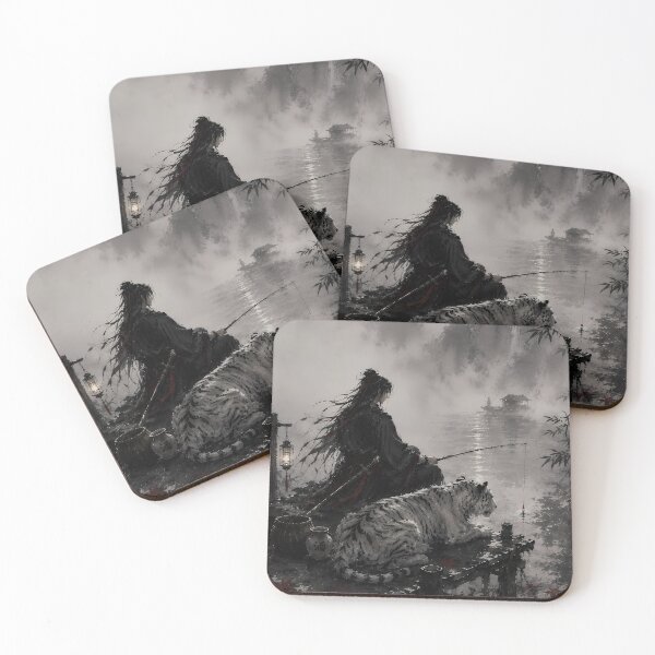 Item preview, Zhaoye Fishing by the Lake | White Tiger Fantasy Art designed and sold by ManJiangHong.