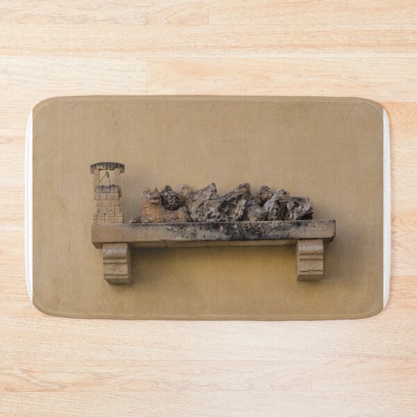 Item preview, Decorative Stone Shelf With Weathered Rocks and Miniature Well on Yellow Mediterranean Wall designed and sold by Nmallia.