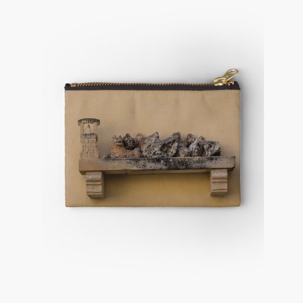 Item preview, Decorative Stone Shelf With Weathered Rocks and Miniature Well on Yellow Mediterranean Wall designed and sold by Nmallia.