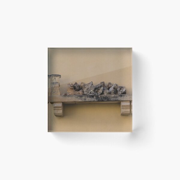 Item preview, Decorative Stone Shelf With Weathered Rocks and Miniature Well on Yellow Mediterranean Wall designed and sold by Nmallia.