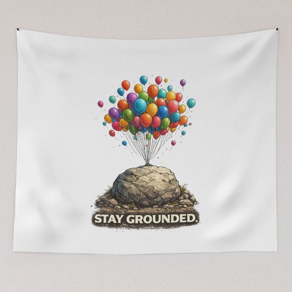 Item preview, Stay Grounded | Rock With Balloons Motivational designed and sold by NatureHarmony16.