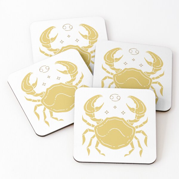 Item preview, Golden Cancer Zodiac Crab Minimalist Illustration designed and sold by debbiebento.