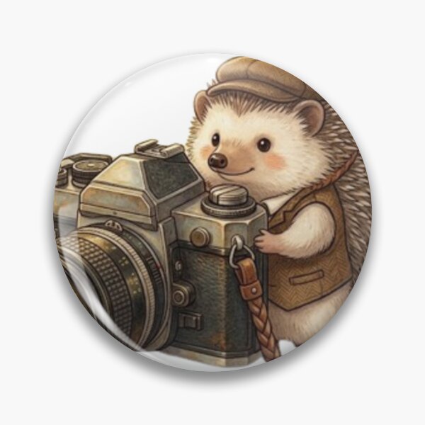 Item preview, Cute Hedgehog Photographer Vintage Camera designed and sold by Pure Art .