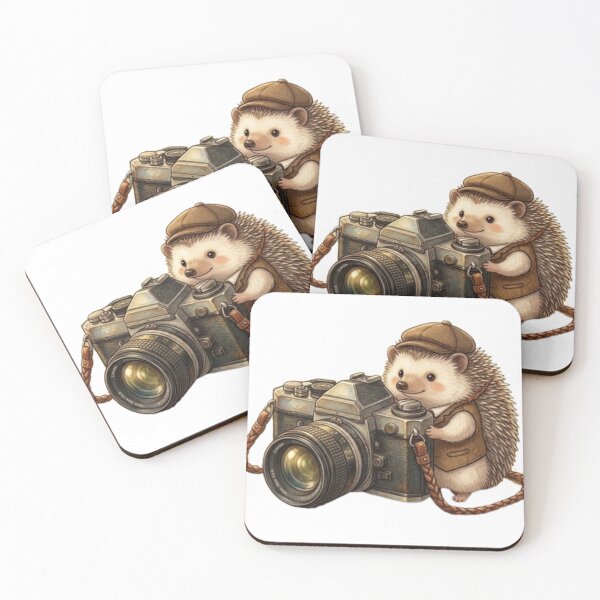 Item preview, Cute Hedgehog Photographer Vintage Camera designed and sold by Pure Art .