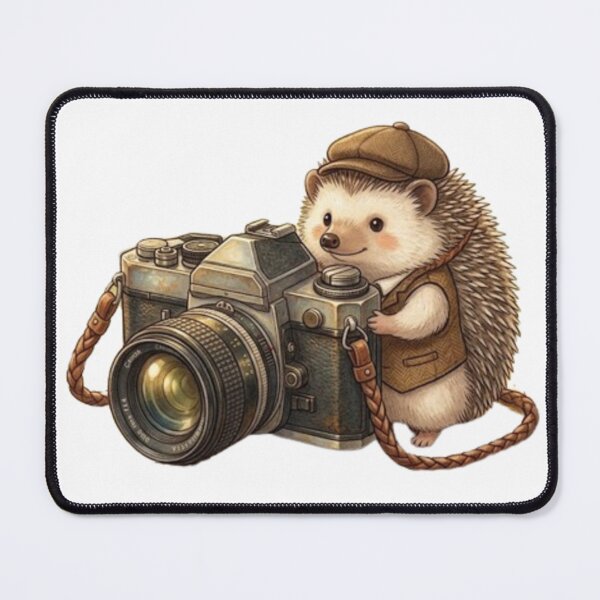 Item preview, Cute Hedgehog Photographer Vintage Camera designed and sold by Pure Art .