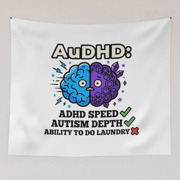 Item preview, AuDHD Humor: ADHD Speed Autism Depth and Zero Laundry Ability designed and sold by Osmose-Studio.