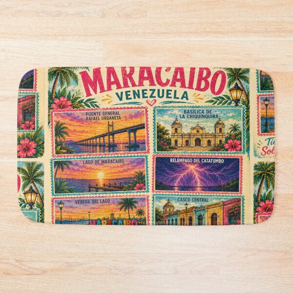 Item preview, Venezuela Stamp Maracaibo Zulia Travel Art designed and sold by Nzgiftsandmore.