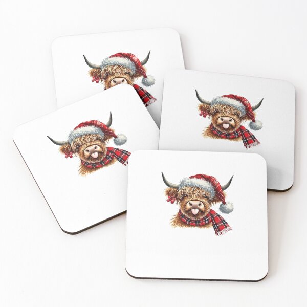 Item preview, Funny Highland Cow Christmas Santa Hat designed and sold by SiarheiYur.