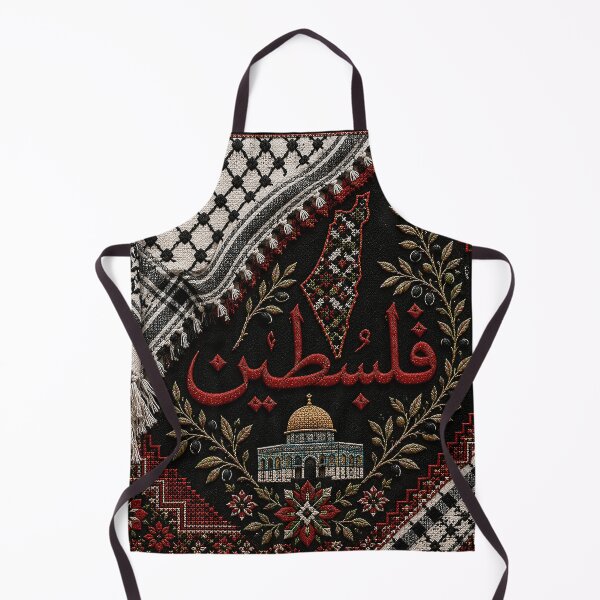 Item preview, Palestine Keffiyeh Map and Dome of the Rock Tatreez Art designed and sold by BrainCurves.
