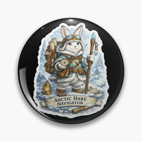 Item preview, Arctic Hare Navigator | Polar Explorer Rabbit Sticker | Fantasy Adventure Animal Art designed and sold by MrDev.