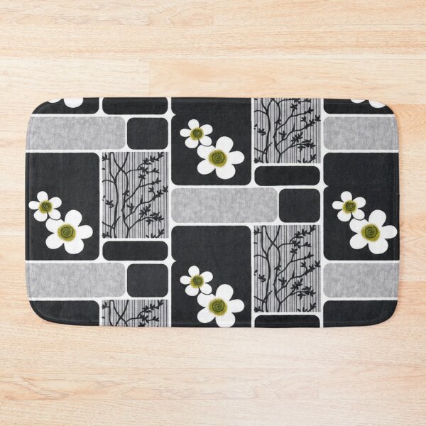 Item preview, Luxury Black White Floral Geometric Patchwork Tapestry designed and sold by CoolGTees.