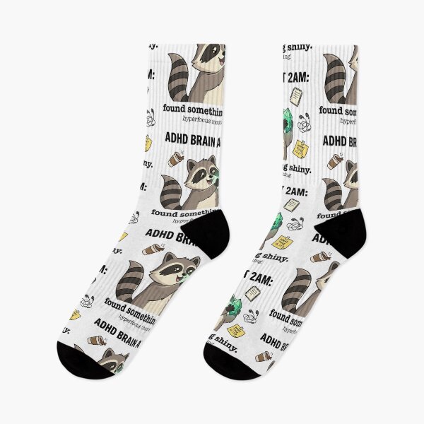 Item preview, Neurodivergent ADHD Raccoon Humor: Found Something Shiny at 2am designed and sold by Osmose-Studio ⭐⭐⭐⭐⭐.