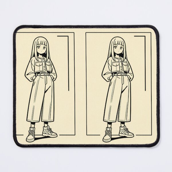 Item preview, Illustration - Young woman in casual attire hands in pockets designed and sold by AnimeShin.