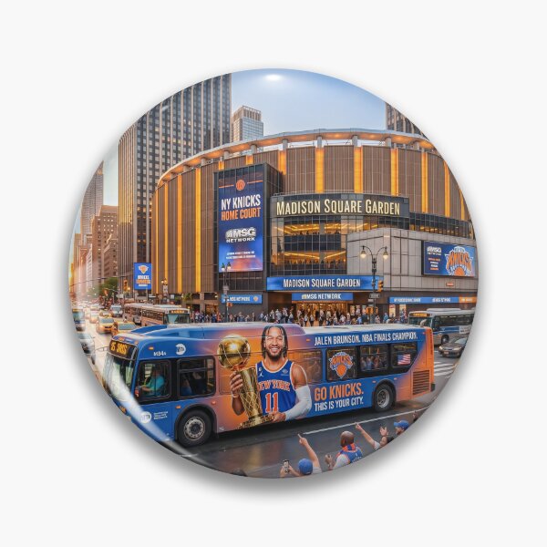 Item preview, NYC Bus With Jalen Brunson MVP Ad designed and sold by Home Decor Art.