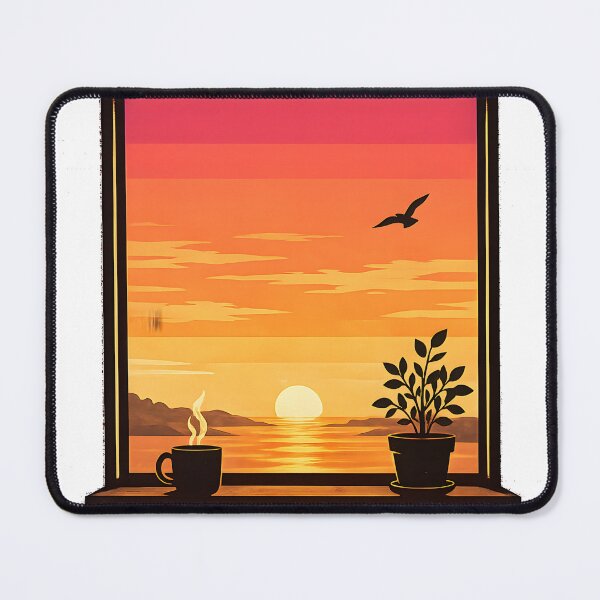 Item preview, Minimalist Aesthetic Window Art with Coffee Mug & Plant designed and sold by naruto4925.