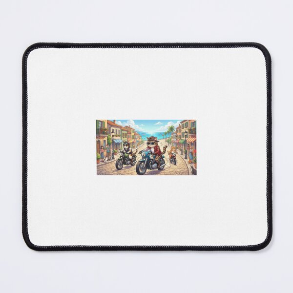 Item preview, "Cool cats racing motorcycles down a scenic coast." designed and sold by MemoMetaverse.