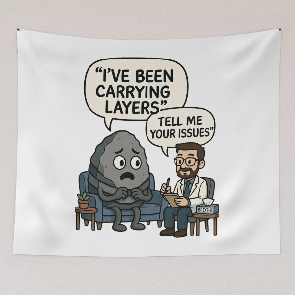 Item preview, I've Been Carrying Layers | Rock Therapy Geology Humor designed and sold by NatureHarmony16.