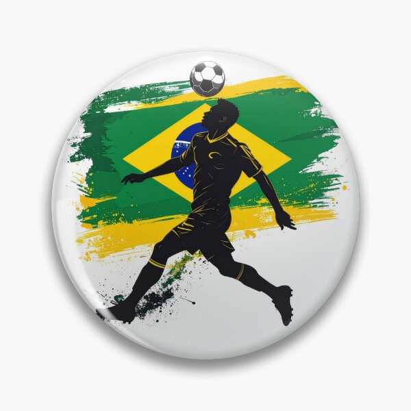 Item preview, Brazil Soccer Player Art — Brasil Football Flag Action Fan Print designed and sold by icemanphotos.