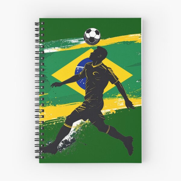 Item preview, Brazil Soccer Player Art — Brasil Football Flag Action Fan Print designed and sold by icemanphotos.
