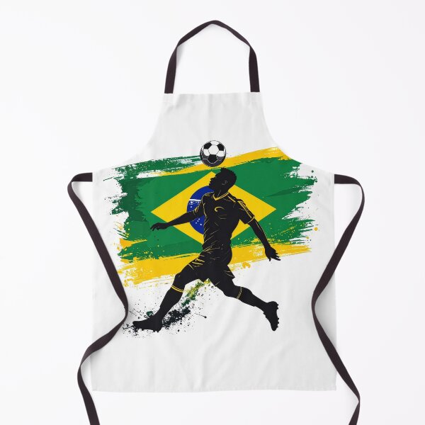 Item preview, Brazil Soccer Player Art — Brasil Football Flag Action Fan Print designed and sold by icemanphotos.
