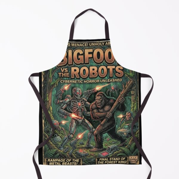 Item preview, Bigfoot vs The Robots – Issue #6 Retro Sci-Fi Horror Comic Cover designed and sold by redsharkuk.