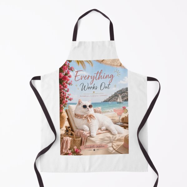 Item preview, Everything Works Out Beach Cat Art designed and sold by IRPrintables.