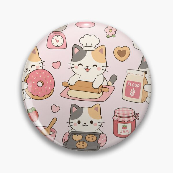 Item preview, Cute Cat Bakery Pattern designed and sold by Soft Berry Studio.