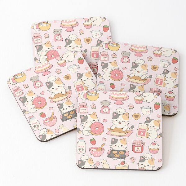 Item preview, Cute Cat Bakery Pattern designed and sold by Soft Berry Studio.