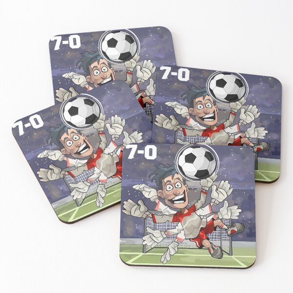 Item preview, 7:0?! – Goalkeeper in Disbelief Funny Football Cartoon Design designed and sold by RvinJo8.