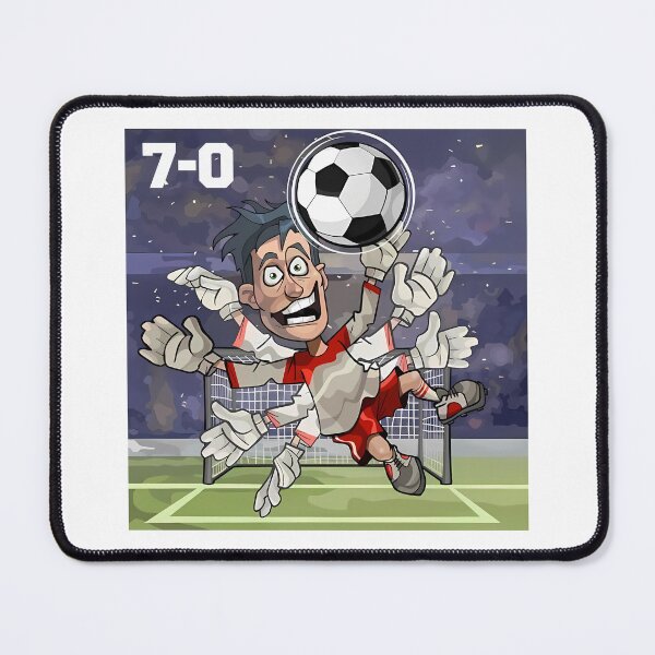Item preview, 7:0?! – Goalkeeper in Disbelief Funny Football Cartoon Design designed and sold by RvinJo8.