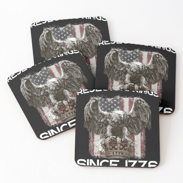 Item preview, Rejecting Kings Since 1776 Funny Patriotic American Eagle T-Shirt designed and sold by VectorForge.