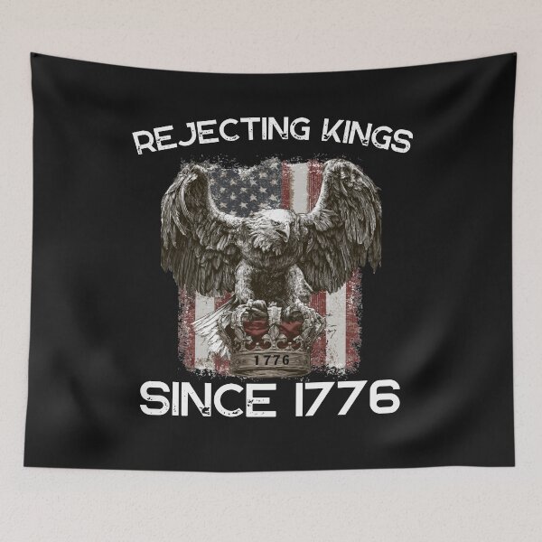Item preview, Rejecting Kings Since 1776 Funny Patriotic American Eagle T-Shirt designed and sold by FizjoHed.
