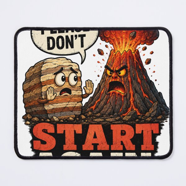 Item preview, Please Don't Start Again | Volcano Rock Humor designed and sold by NatureHarmony16.