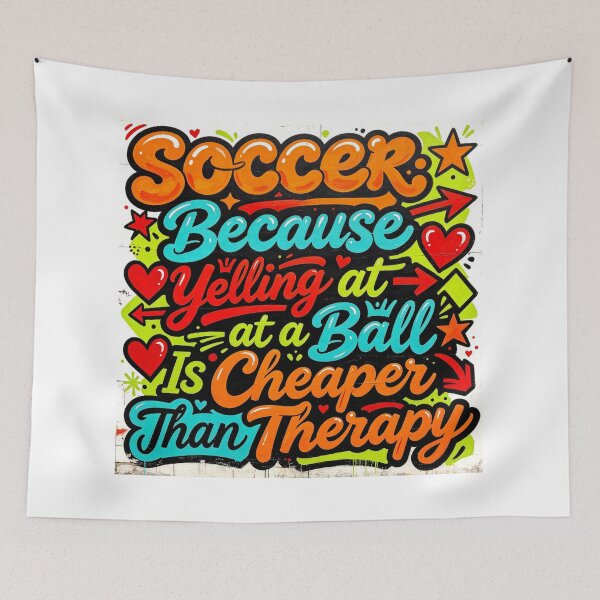 Item preview, Wall Art - Postcard - Soccer Therapy – Graffiti Humor Design designed and sold by ForeverPrintsOK.