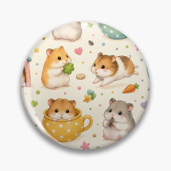 Item preview, Cute Hamster Pattern, Kawaii Hamsters Seamless Print, Adorable Pet Rodent Design, Colorful Hamster Lover Pattern, Cottagecore Animal Illustration designed and sold by KishShop.