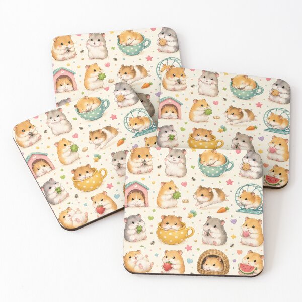 Item preview, Cute Hamster Pattern, Kawaii Hamsters Seamless Print, Adorable Pet Rodent Design, Colorful Hamster Lover Pattern, Cottagecore Animal Illustration designed and sold by KishShop.