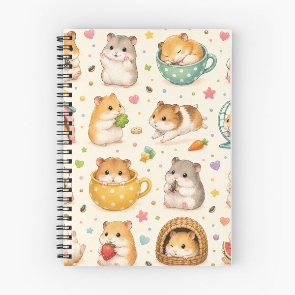 Item preview, Cute Hamster Pattern, Kawaii Hamsters Seamless Print, Adorable Pet Rodent Design, Colorful Hamster Lover Pattern, Cottagecore Animal Illustration designed and sold by KishShop.
